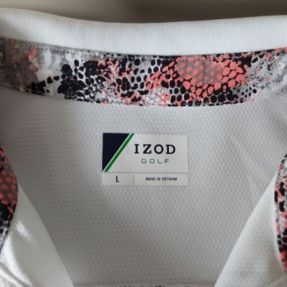 Izod Golf Shirt Sz L White - Picture 6 of 8